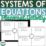 Systems of Equations Elimination Method Placemats Activity