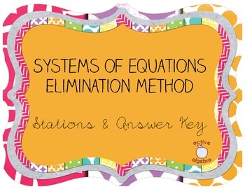 Preview of Systems of Equations - Elimination Method STATIONS #1