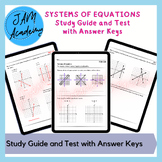 Systems of Equations - Graphing Study Guide and Test with 