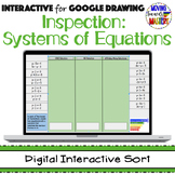 Systems of Equations INSPECTION Interactive Google Drawing Sort