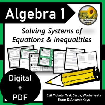 Preview of Systems of Equations & Inequalities Bundle⭐ Digital + PDF⭐ Distance Learning
