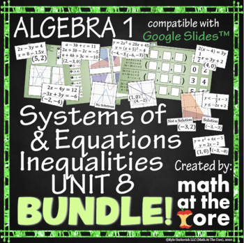 Preview of Systems of Equations & Inequalities - Unit 8 - BUNDLE for Google Slides™