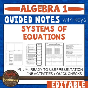 Preview of Systems of Equations - Guided Notes, Presentation, and INB Activities