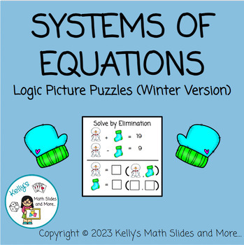 Preview of Systems of Equations Logic Picture Puzzles - Winter-Themed