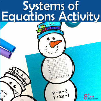 Preview of Systems of Equations Matching Snowman Winter Activity