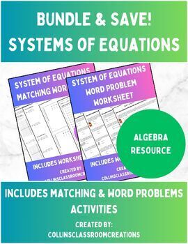 Preview of Systems of Equations - Matching & Word Problems Bundle