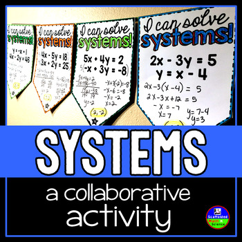 Preview of Systems of Equations Math Pennant Activity - Elimination and Substitution