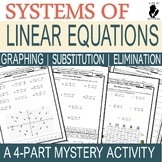Systems of Equations 4-Part Mystery Activity: Graph, Subst