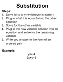 Systems of Equations Notes and Quiz