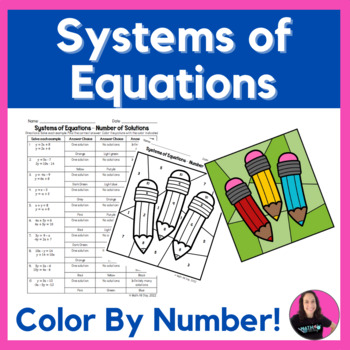 Preview of Systems of Equations Number of Solutions Printable Activity