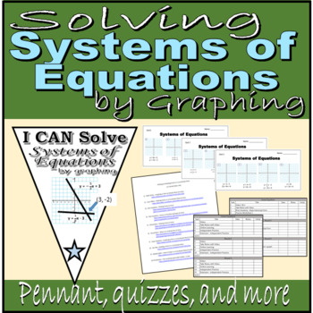 Preview of Systems of Equations - Pennant, Quiz, and Student Tracking Form