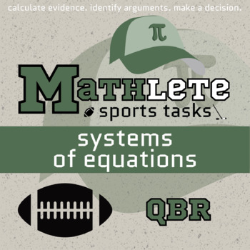 Preview of Systems of Equations Printable & Digital Activity - Football Mathlete