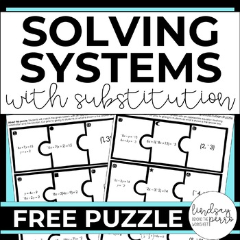 Preview of Systems of Equations Puzzle Math Activity