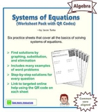 Systems of Equations - QR Code Worksheet Pack