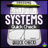 Systems of Equations Quick Check Algebra Template