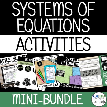 Preview of Solving Systems of Equations Activities | Graphing | Elimination | Substitution