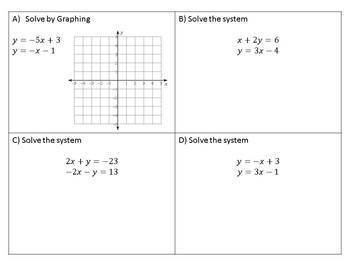 Preview of Systems of Equations - Review Activity