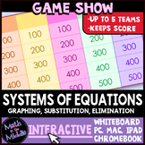 Systems of Equations Review Game Show - Digital Math Review Game