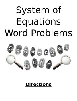 Preview of Systems of Equations Scavenger Hunt - Word Problems