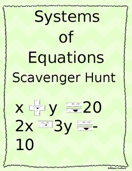 Preview of Systems of Equations Scavenger Hunt with Hidden Clues