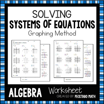 Preview of Systems of Equations - Solve by Graphing ALGEBRA Worksheet