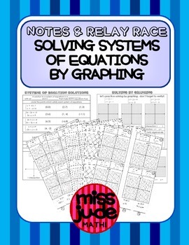 Preview of Systems of Equations: Solving by Graphing Notes & Relay Race
