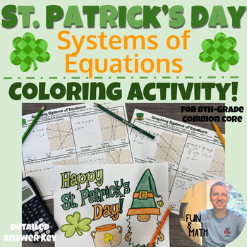 Preview of Systems of Equations - St. Patrick's Day Coloring Activity