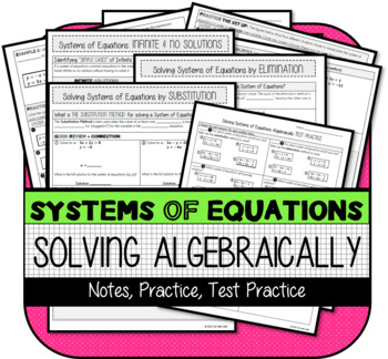 Preview of Systems of Equations: Substitution & Elimination (NOTES & PRACTICE)
