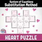 Systems of Equations Substitution Method Heart Puzzle Activity