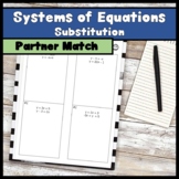 Systems of Equations (Substitution) Partner Match Activity