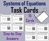 Solving Systems of Equations Task Cards Activity 7th 8th 9