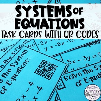 Preview of Systems of Equations Task Cards with QR Codes