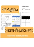 Systems of Equations Unit (Teacher Notes/ Student Notes)