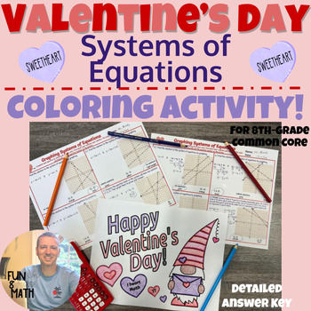 Preview of Systems of Equations Valentine's Day Coloring Activity