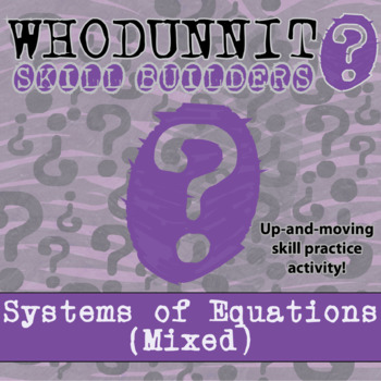 Preview of Systems of Equations Whodunnit Activity - Printable & Digital Game Options