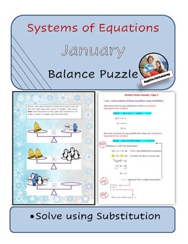 Preview of Systems of Equations Winter ~ January Balance Puzzle