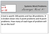 Systems of Equations Word Problem Scavenger Hunt