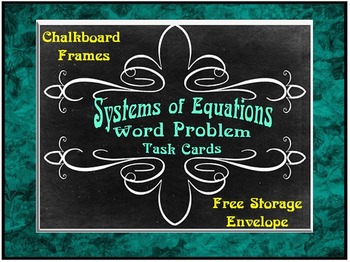 Preview of Systems of Equations Word Problem Task Cards