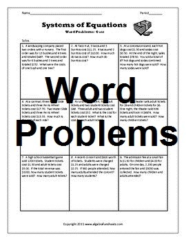 Preview of Solving Systems of Equations: Word Problems (Bundle)