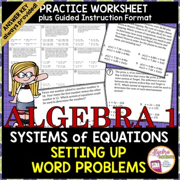 Preview of Writing Systems of Equations: Setting Up Word Problems
