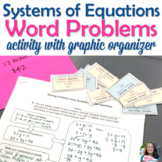 Systems of Equations Word Problems Activity with Graphic Organizer