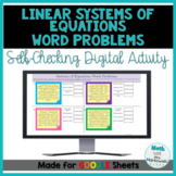 Systems of Equations Word Problems - Self-Checking Digital