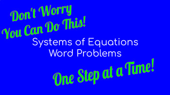 Preview of Systems of Equations Word Problems- Video Notes with Graphic Org. and Worksheet