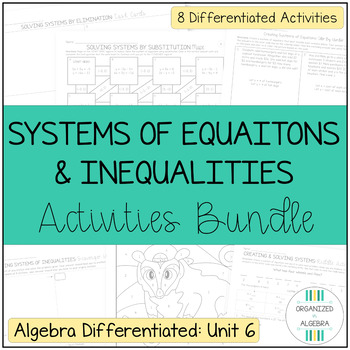 Preview of Systems of Equations and Inequalities Activity Bundle Differentiated