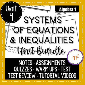 Preview of Systems of Equations and Inequalities Unit - Algebra 1 Curriculum