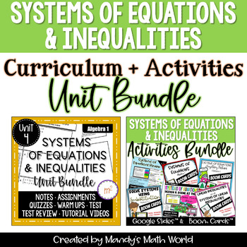 Preview of Systems of Equations and Inequalities Unit Bundle with Activities
