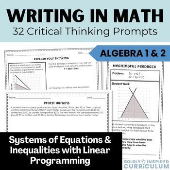 Preview of Systems of Equations and Inequalities Warm Ups and Exit Tickets for Algebra 2