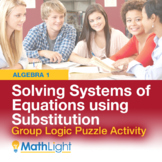 Systems of Equations by Substitution Group Logic Puzzle Activity