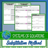 Systems of Equations by Substitution - Notes, Scavenger Hu