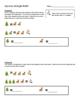 Preview of Systems of Equations with Jingle Bells